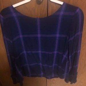 Sanctuary top size medium euc purple plaid